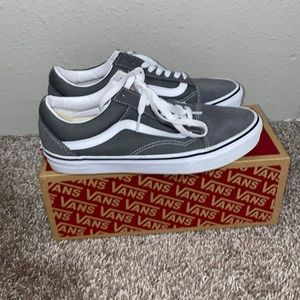 Grey and White Vans, Size: mens 8